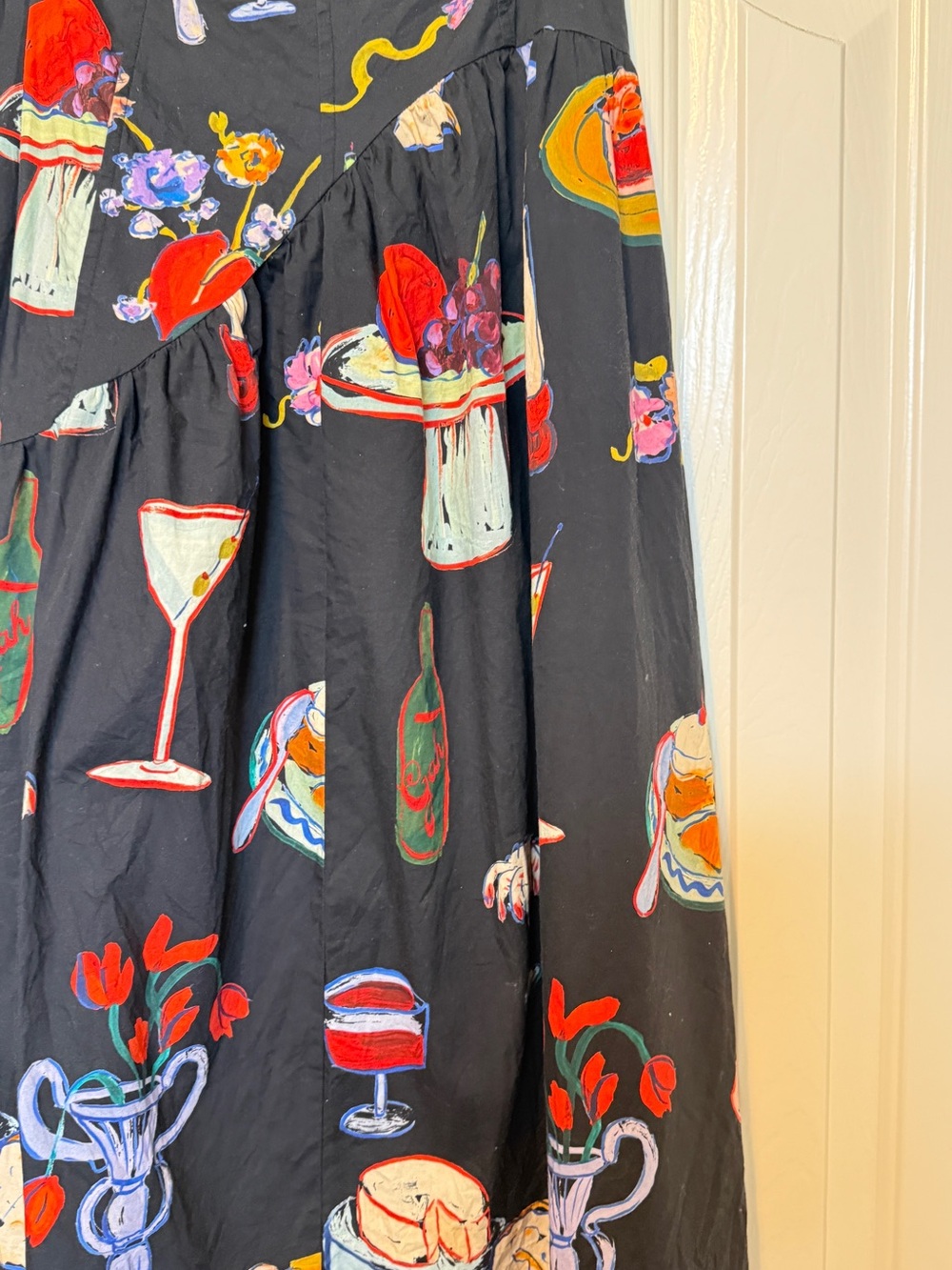 Lisa Says Gah Maeve Dinner Party Graphic Midi Skirt Black - Picture 5 of 6